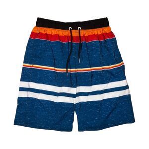Milankerr Men Stripe Drawstring Side Pockets Trunks Multi Size M